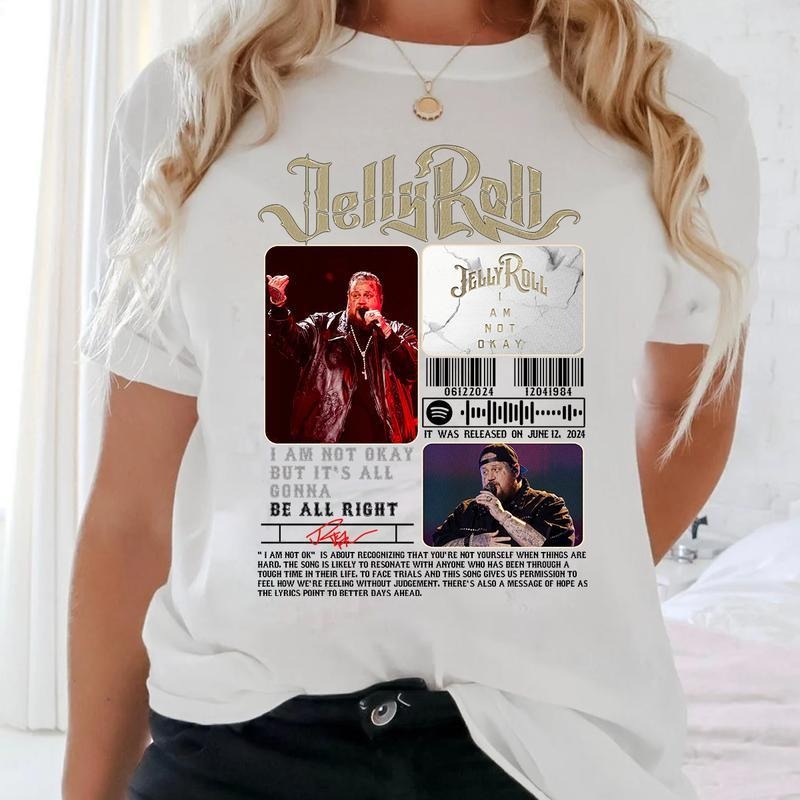 J R0ll I Am Not Ok T Shirt, Country Concert Top, Western Graphic Tee, Music Festital Apparel, Vintage Inspired Tee, Unisex Short Sleeve Tee Shirt