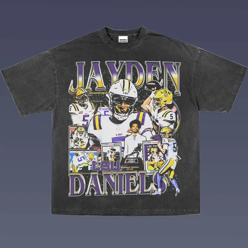 JAYDEN DANIELS 1.0 VINTAGE TEE | AMERICAN FOOTBALL | GIFT FOR FAN