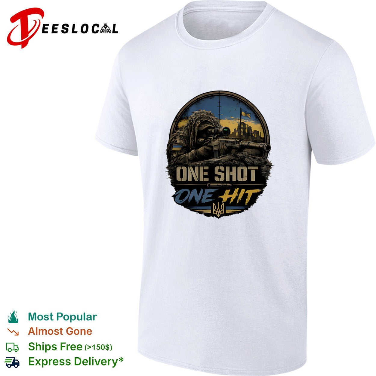 Ukrainian Sniper One Shot One Hit Military shirt