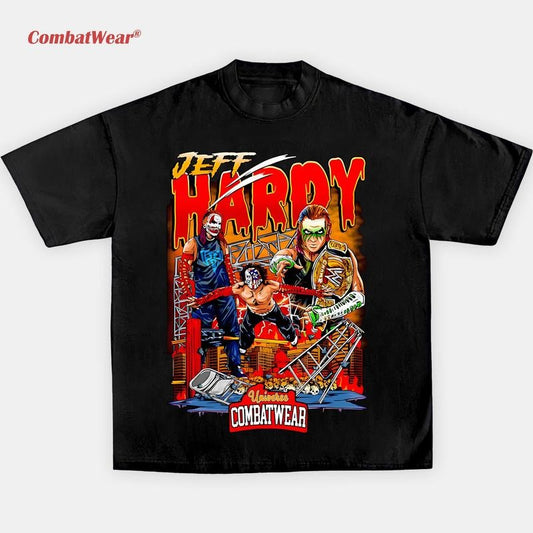JEFF HARDY WWE SKYLINE CARTOON ART TEE, Wrestling Tee, Wrestling Graphic Tee, 2025 Wrestler Shirt, Sports Shirt, Vintage Wresting Shirt, Wrestling Fan Gift
