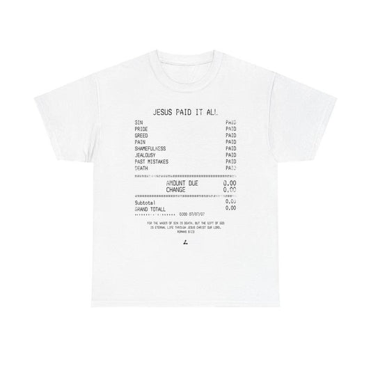 JESUS PAID IT ALL TEE - DISTRESSED LETTERING  Cotton Shirt Classic Classic Hoodie, Sweatshirt | WearSparks.com