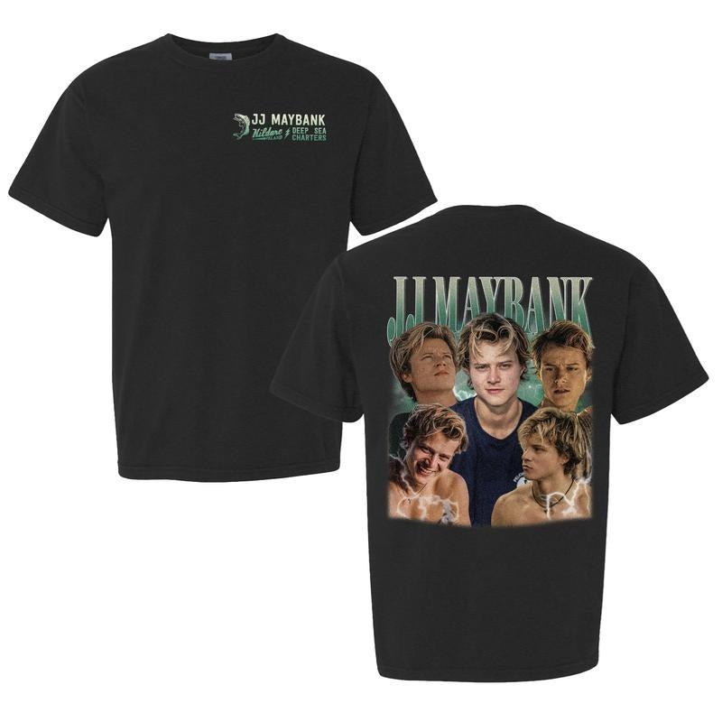 JJ Maybank Outer Banks Vintage T-Shirt Front And Back, Rudy Pankow OBX Merch for Fans, Gift For Movies Lovers Casual Clothing Unisex Fabric Menswear