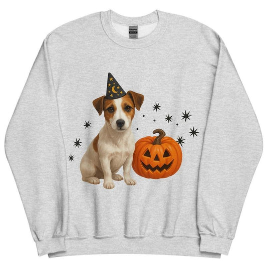 Jack Russell Halloween Witchy Dogs Sweatshirt ~ Unisex Apparel Relaxed Fit Printed In The USA Clothing Womenswear Casual Comfort Cotton Top Athletic Boho Chi