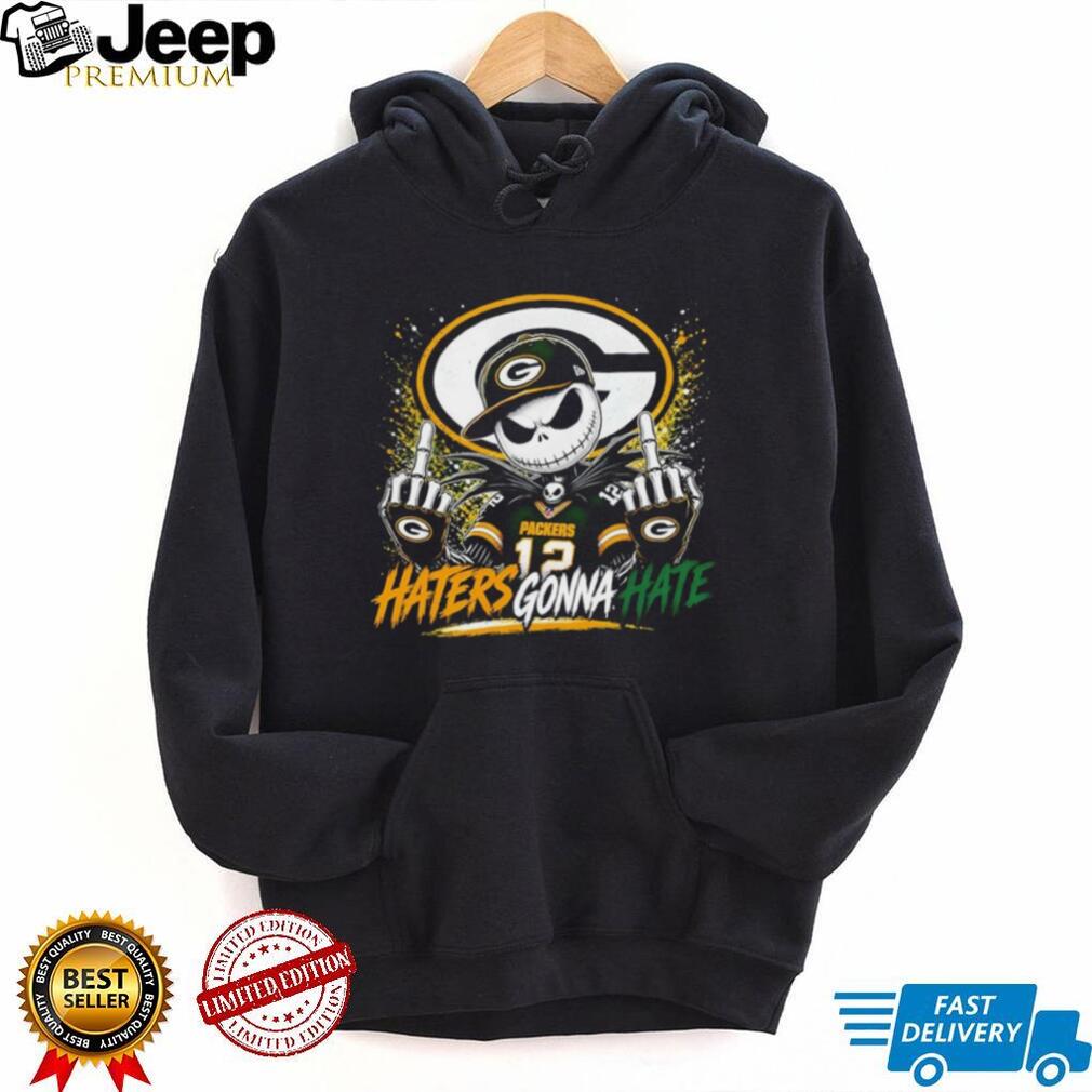 Jack Skellington middle finger Green Bay Packers Football haters gonna hate shirt