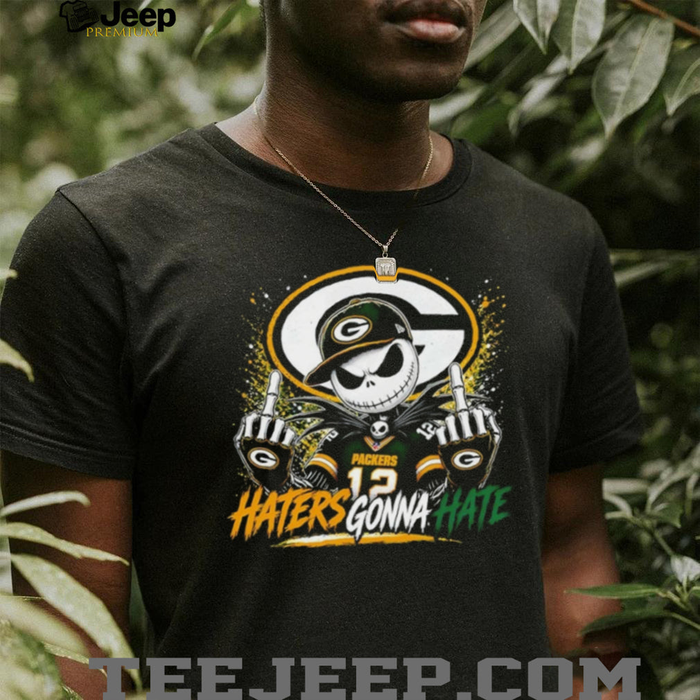 Jack Skellington middle finger Green Bay Packers Football haters gonna hate shirt