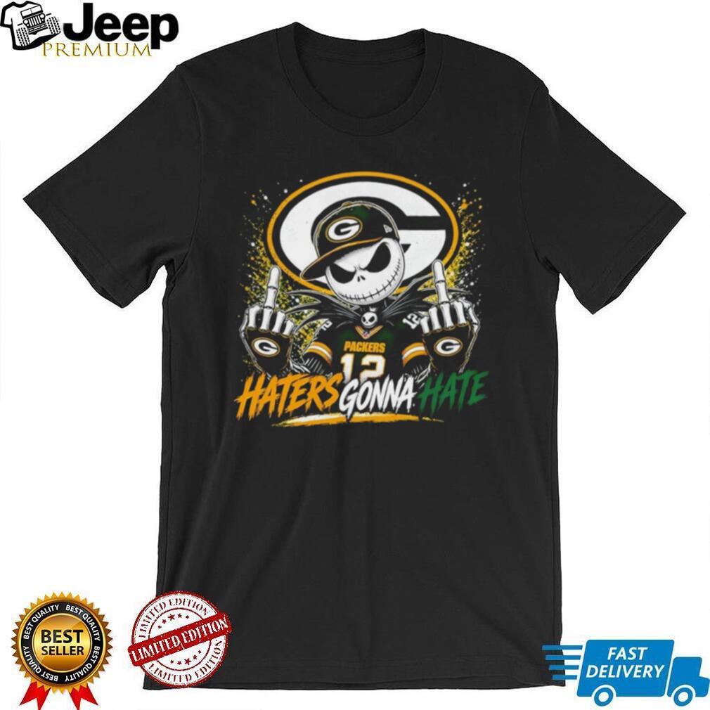 Jack Skellington middle finger Green Bay Packers Football haters gonna hate shirt
