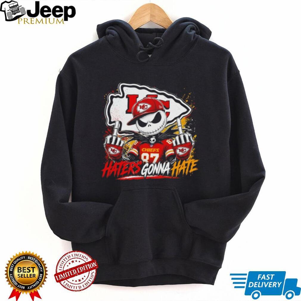 Jack Skellington middle finger Kansas City Chiefs Football haters gonna hate shirt