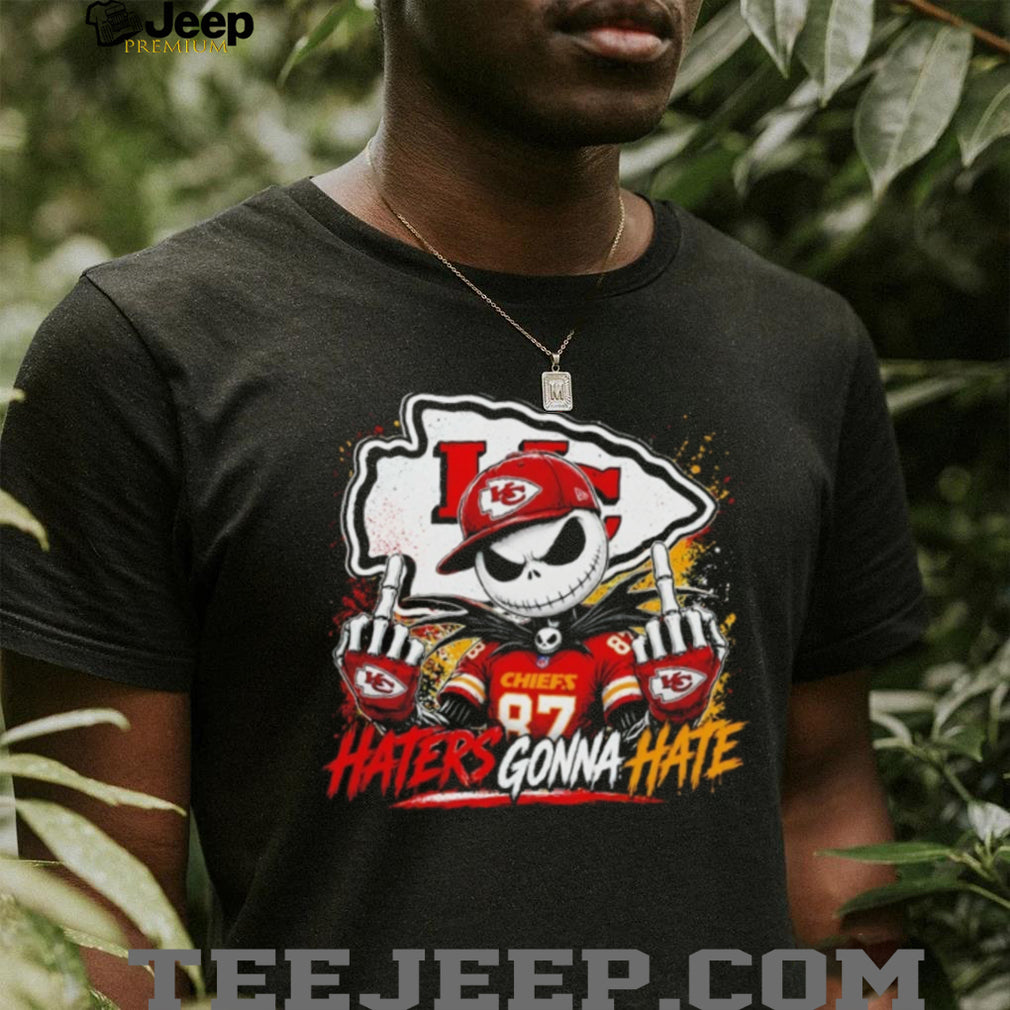 Jack Skellington middle finger Kansas City Chiefs Football haters gonna hate shirt