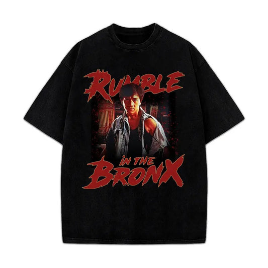 Jackie Chan Rumble In The Bronx Hong Kong Movie Vintage 90's T-Shirt Cotton Menswear