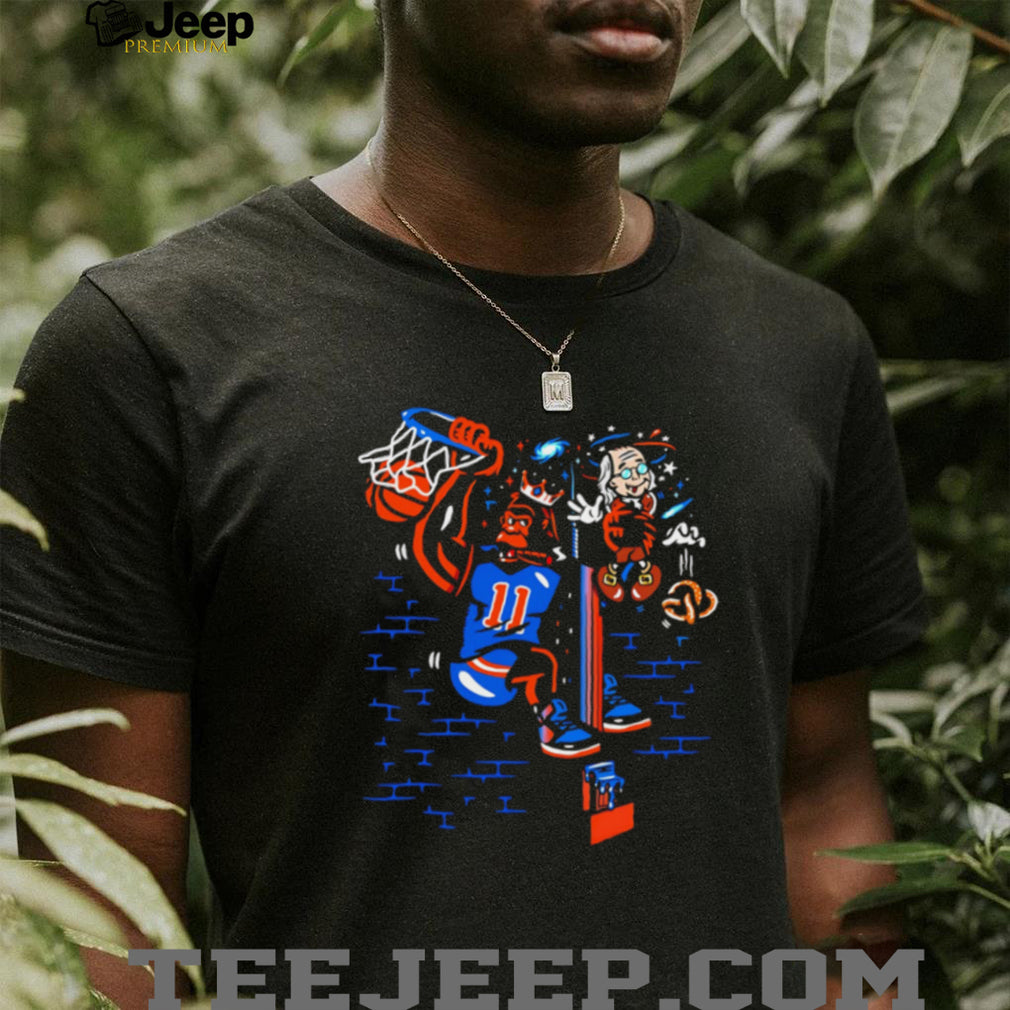 Jalen Brunson 11 New York Basketball Cartoon Dunk Graphic T Shirt