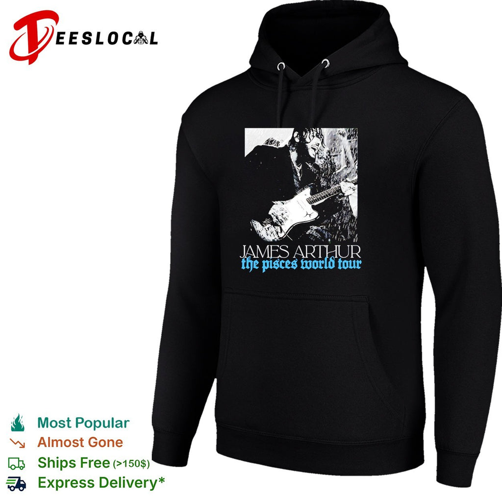 James Arthur the Pisces world tour black and white photo shirt