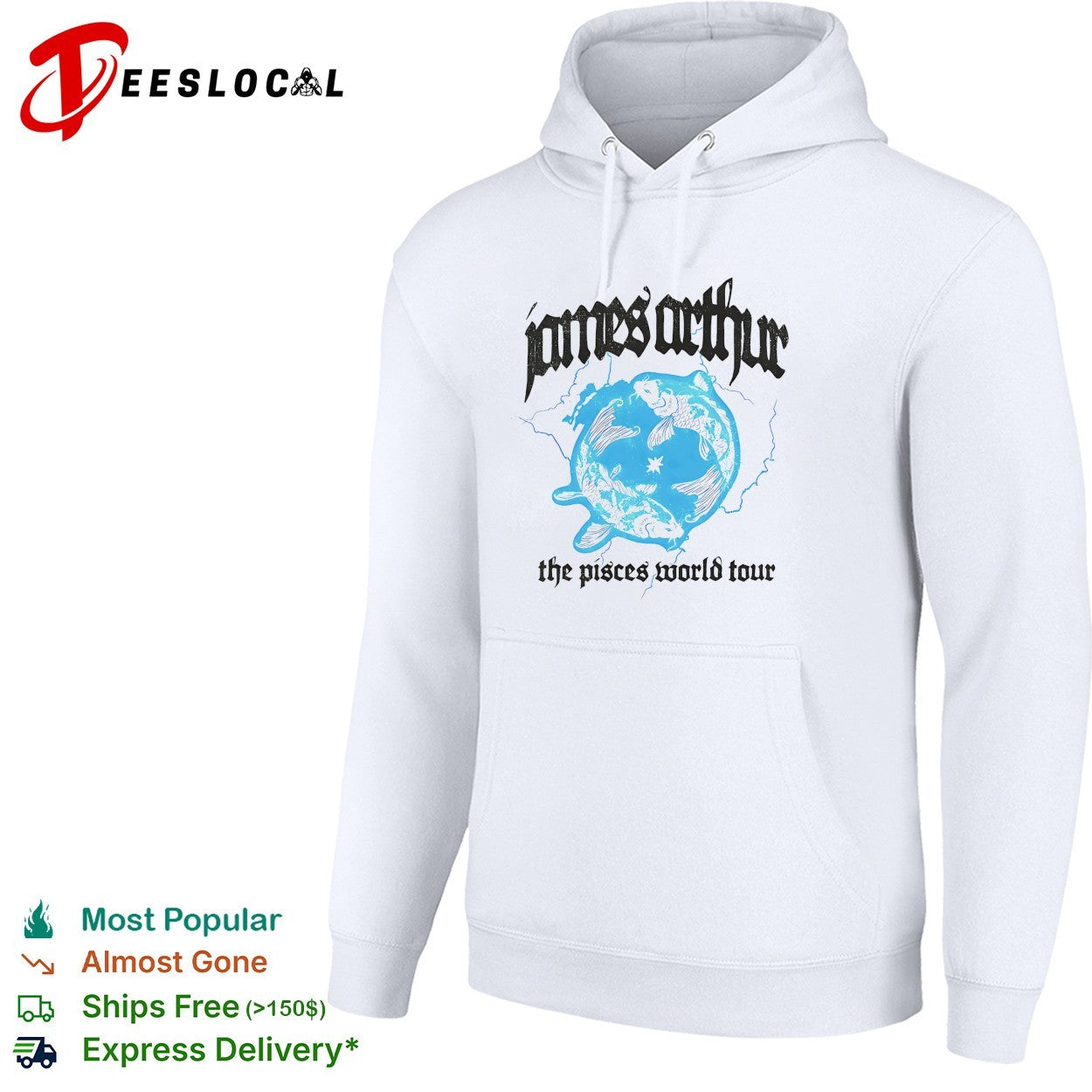 James Arthur the Pisces world tour koi fish logo shirt
