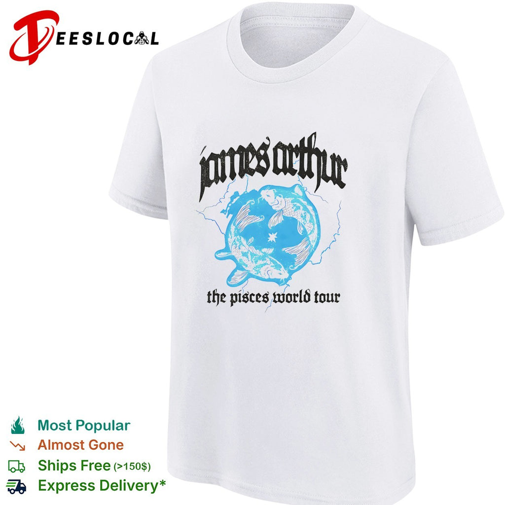 James Arthur the Pisces world tour koi fish logo shirt