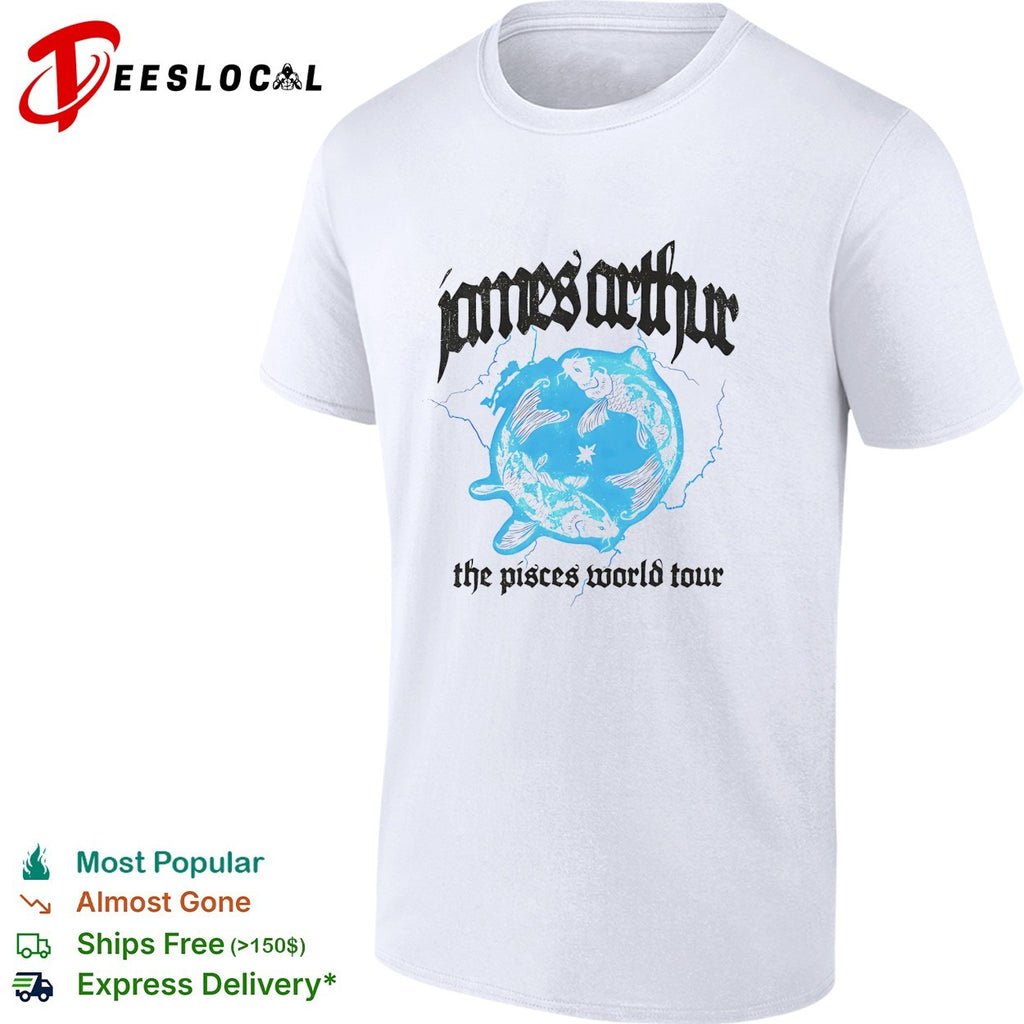 James Arthur the Pisces world tour koi fish logo shirt