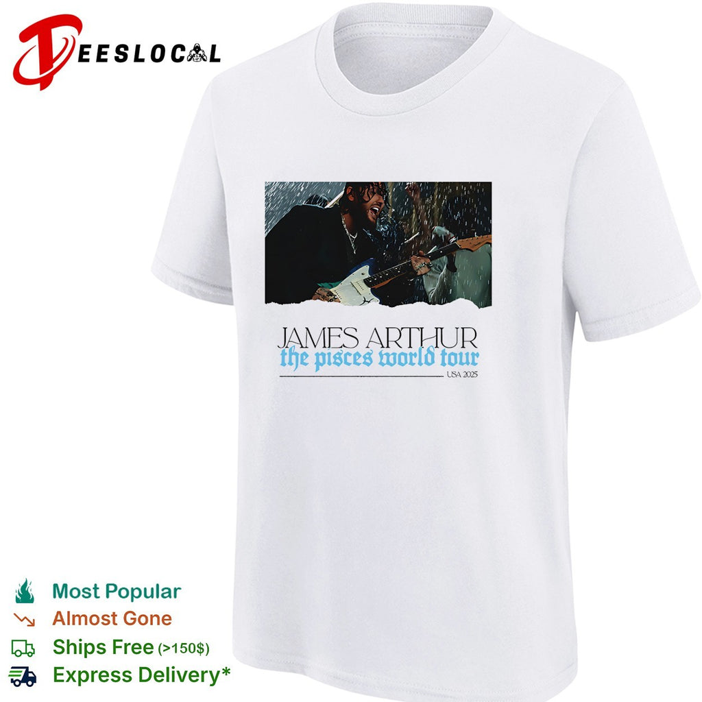 James Arthur the Pisces world tour rain guitar shirt