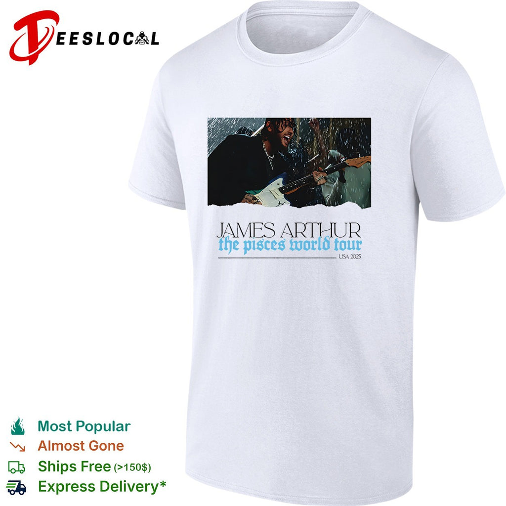 James Arthur the Pisces world tour rain guitar shirt