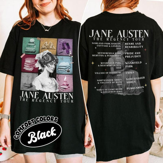 Jane Austen Pride And Prejudice Comfort Colors Shirt, Y2k Shirt, Reading T Shirt Womenswear