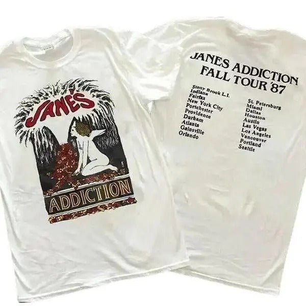 Jane's Addiction Fall Tour 87 Unisex Menswear T-Shirt