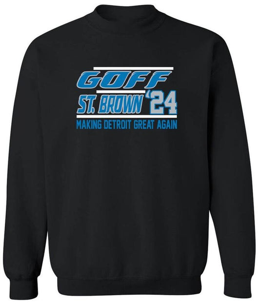 Jared Goff Amon-Ra St. Brown Lions 2024 Sweatshirt T-Shirts, Hoodie | WearSparks.com