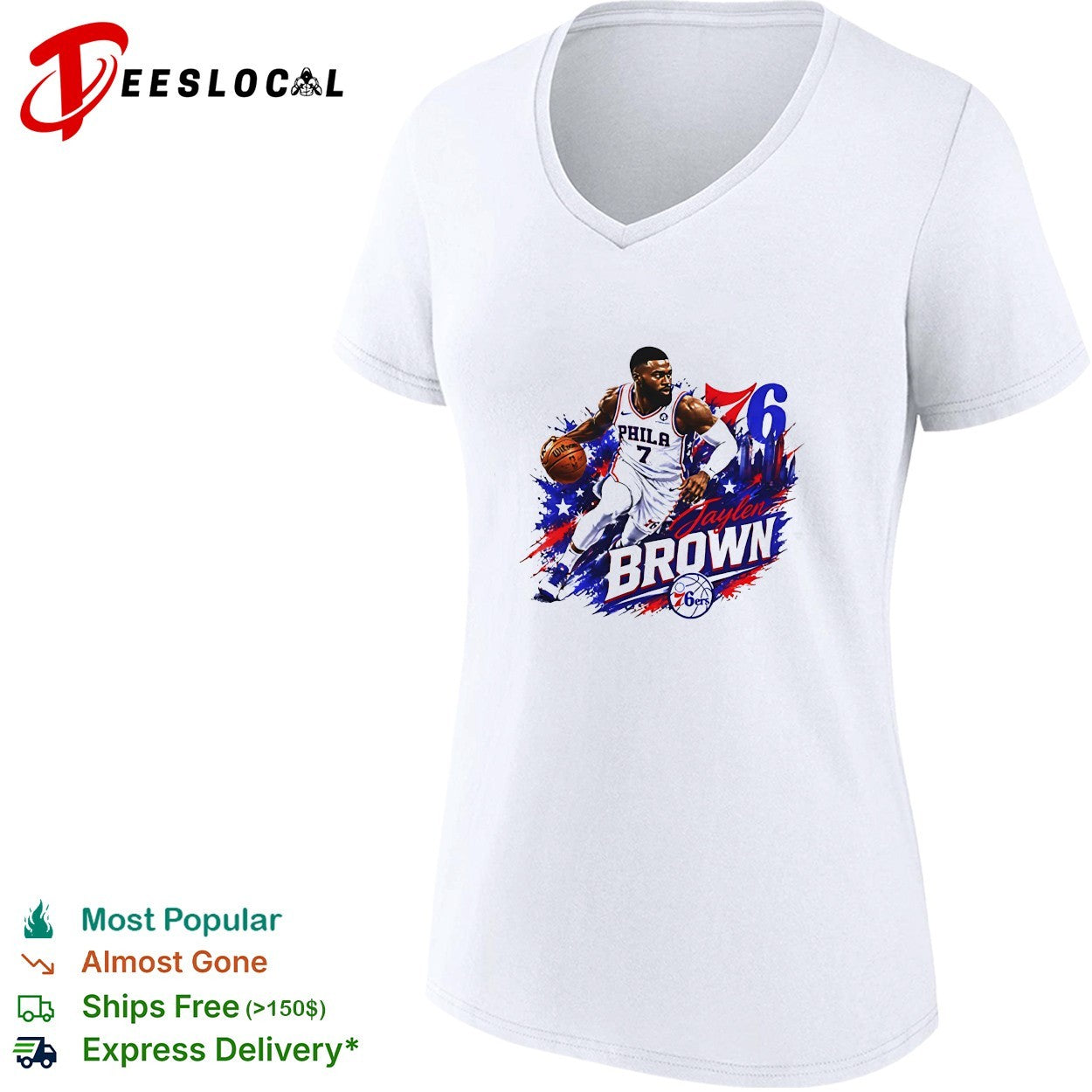 Jaylen Brown Philadelphia 76ers number 7 shirt