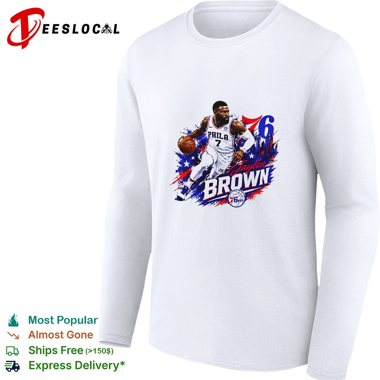 Jaylen Brown Philadelphia 76ers number 7 shirt