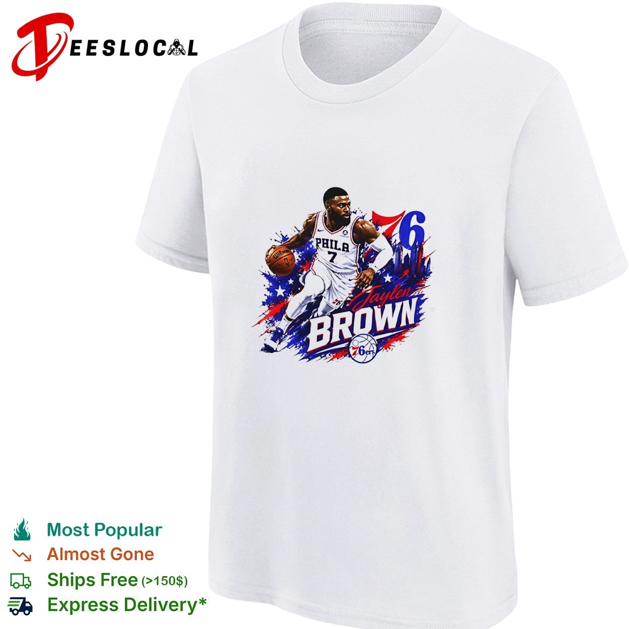 Jaylen Brown Philadelphia 76ers number 7 shirt