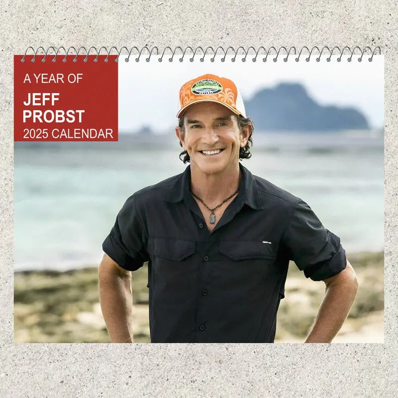 Jeff Probst Calendar 2025 - Jeff Probst Survivor Stuff  |  Home Decor, Office Decor - TV Show Fan Gift, Unique Holiday Gift