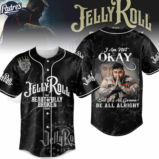Jelly Roll The Beautifully Broken Tour Baseball Jersey For Lovers - Padres Jersey Oasis: Elevate Your Baseball Style Game