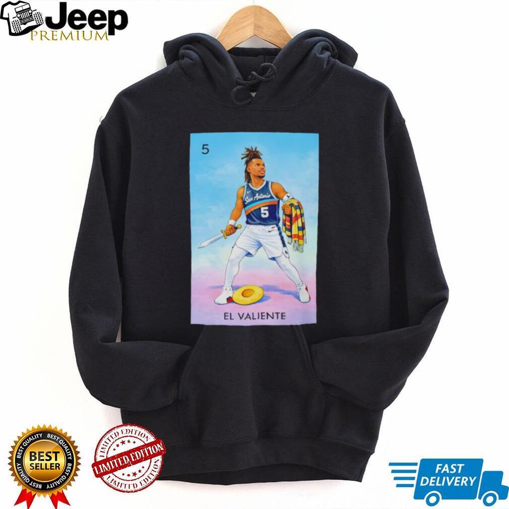 Jeremy Sochan San Antonio Spurs El Valiente Lotería Card Style T Shirt