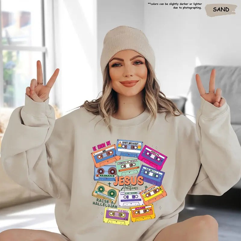 Jesus Anthems Shirt, Christian Jesus Shirt, Retro Trendy Christian Shirt, Christian Song Shirt, Jesus Lover Shirt