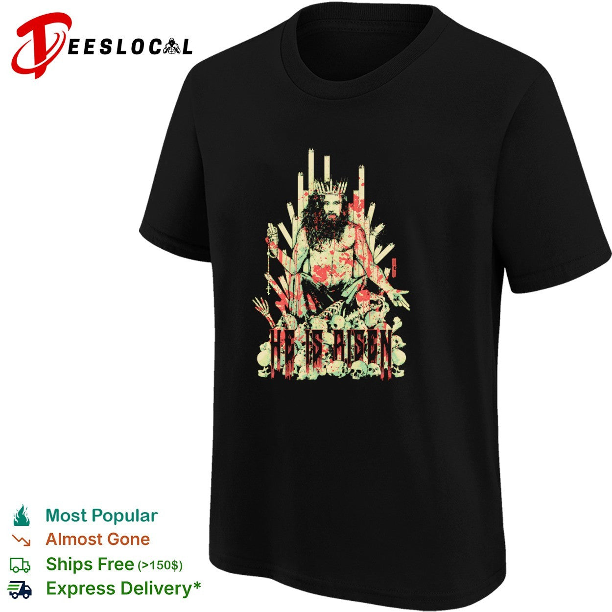 Jesus Christ skulls throne he is risen shirt