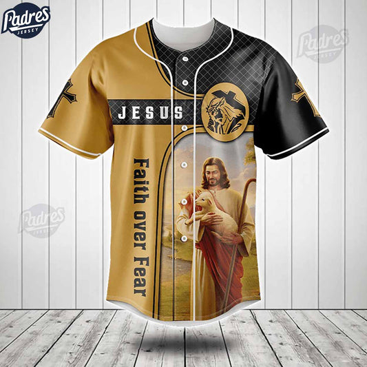 Jesus Faith Over Fear Baseball Jersey - Padres Jersey Oasis: Elevate Your Baseball Style Game T-Shirts, Hoodie,... (Image 1)