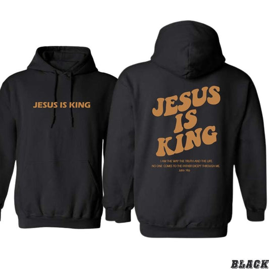 Jesus Is King Hoodie - Unisex Spiritual Comfort and Style with Inspirational John 14:6 Verse, hoodies for men
