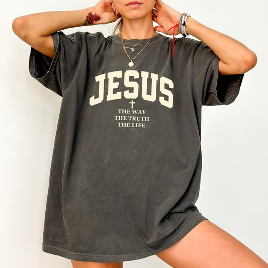 Jesus Lover Comfort Colors Shirt, The Way The Truth The Life Clothing, Faith Based Graphic Tee, Bible Verse Outfits, Gift For Christian