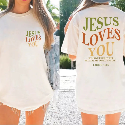 Jesus Loves You Comfort Colors Shirt Jesus T-shirt Christian Shirt Bible Verse Shirt Jesus Tees Christian Merchbible Quotes Shirt L028 Cotton Top