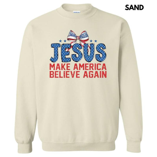 Jesus Make America Believe Sweatshirt T-Shirts, Hoodie | WearSparks.com