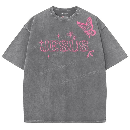 Jesus Unisex Washed T-Shirt, Christian Jesus  t shirts, Vintage 90s Graphic Tee Gift Cotton Top Womenswear Bottom