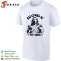 Jesus holding dumbbells hallowed be thy gains shirt