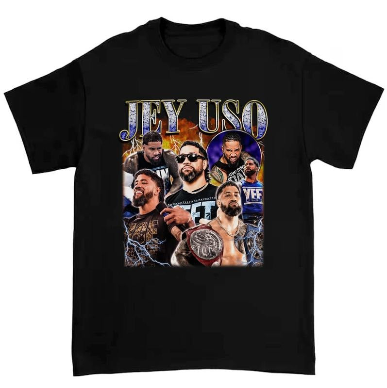 Jey Uso Vintage Bootleg T Shirt, American Professional Wrestler Tee, 90s Graphic Tee, Wrestler Clothing, Jey Uso Fan Tees, Unisex T-Shirt, Gifts For Men Women, Short Sleeve Tee Shirt