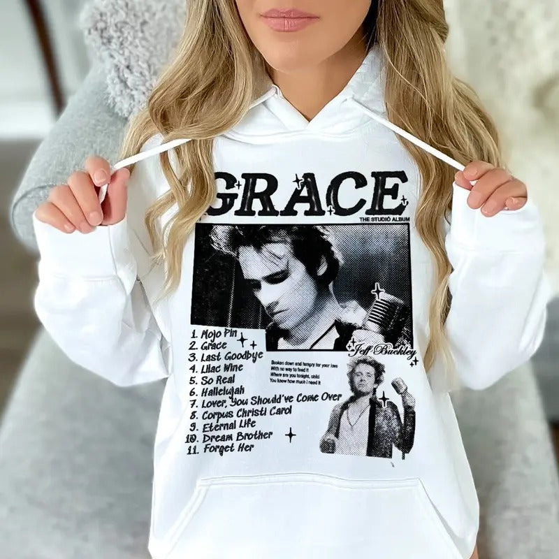 Jjeff Vintage Bbuckley Hoodie, Alternative Rock, Indie Sweatshirts, Unisex Sweater Pullover Tee