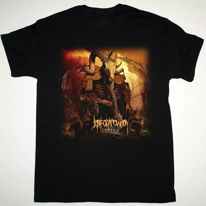Job For A Cowboy Genesis T-Shirt Short Sleeve Cotton Black Men S to 3XL Menswear Top Hoodie, Sweatshirt | WearSparks.com