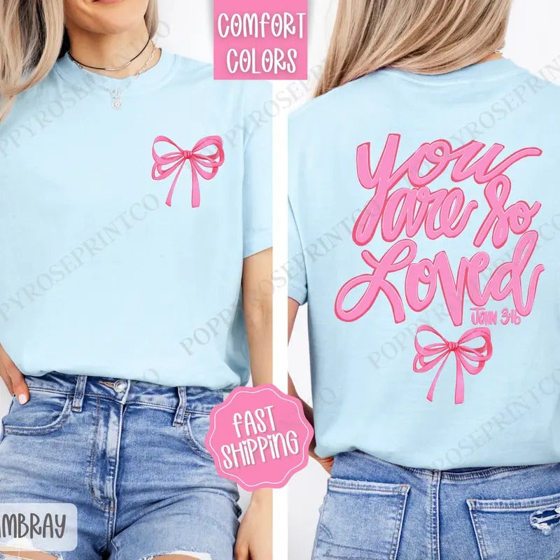 John 3:16 Comfort Colors, Religious Women's Tee, Cute Coquette Women's Tshirt