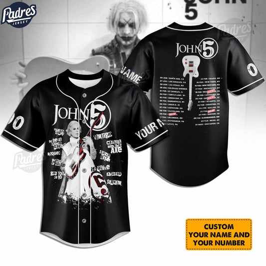 John 5 Guitarist Personalized Baseball Jersey Shirt (Image 1)
