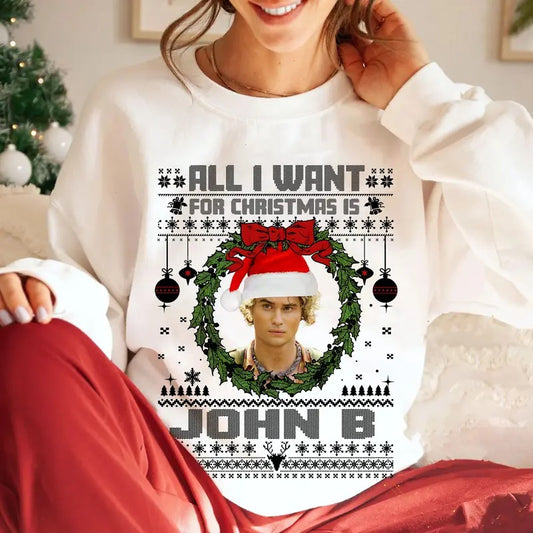 John B Ugly Christmas Sweatshirt, Outer Banks Merch , John B. Routledge Christmas Outfit, OBX SS4 Show Shirt Gift For Movies Lovers