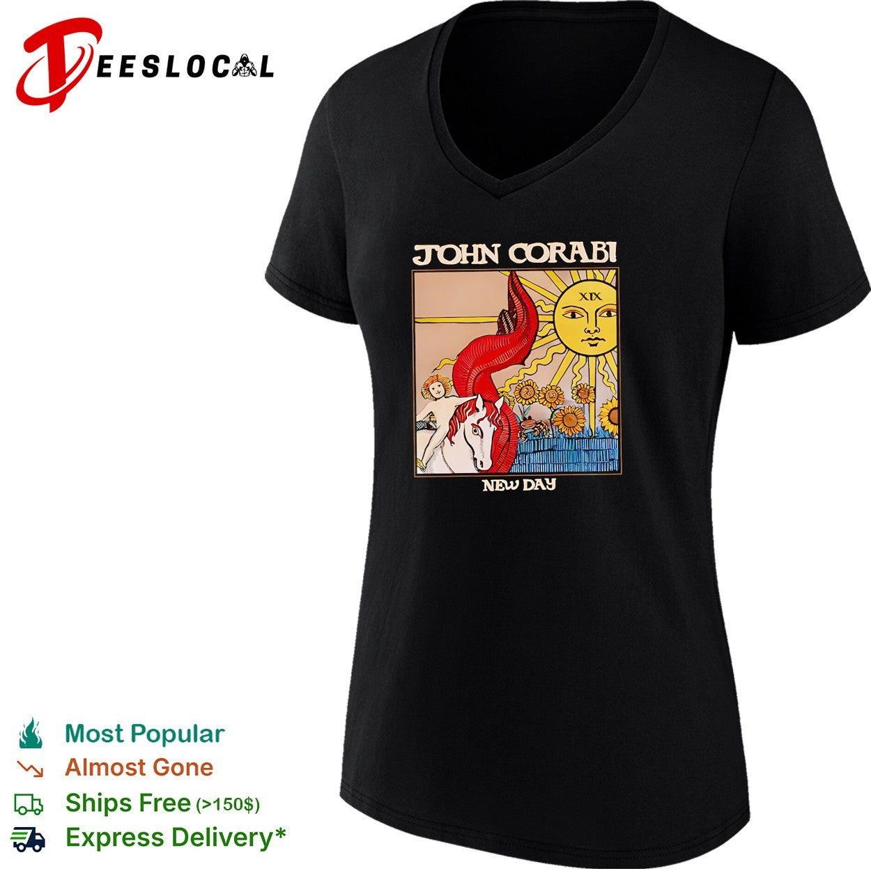 John Corabi New Day sun XIX child riding horse shirt