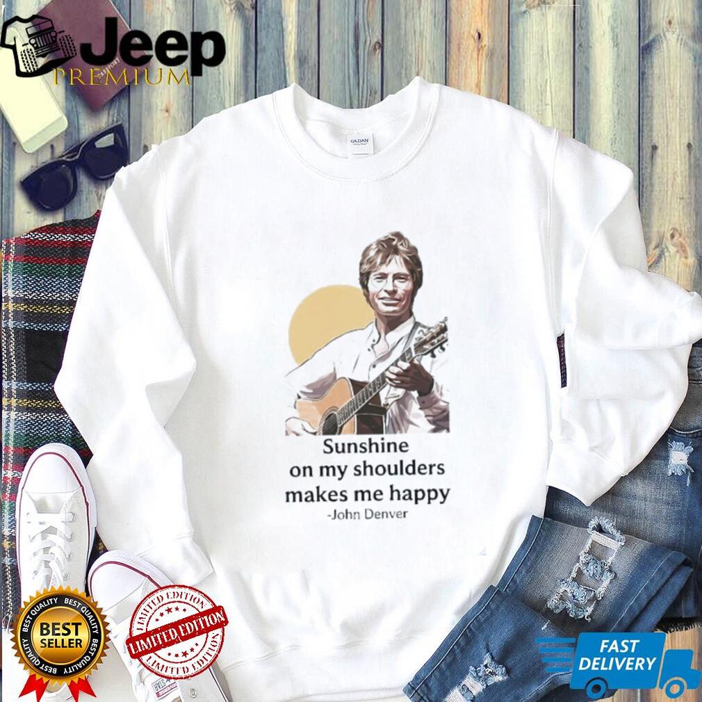 John Denver Sunshine On My Shoulders Makes Me Happy Vintage Portrait T Shirt
