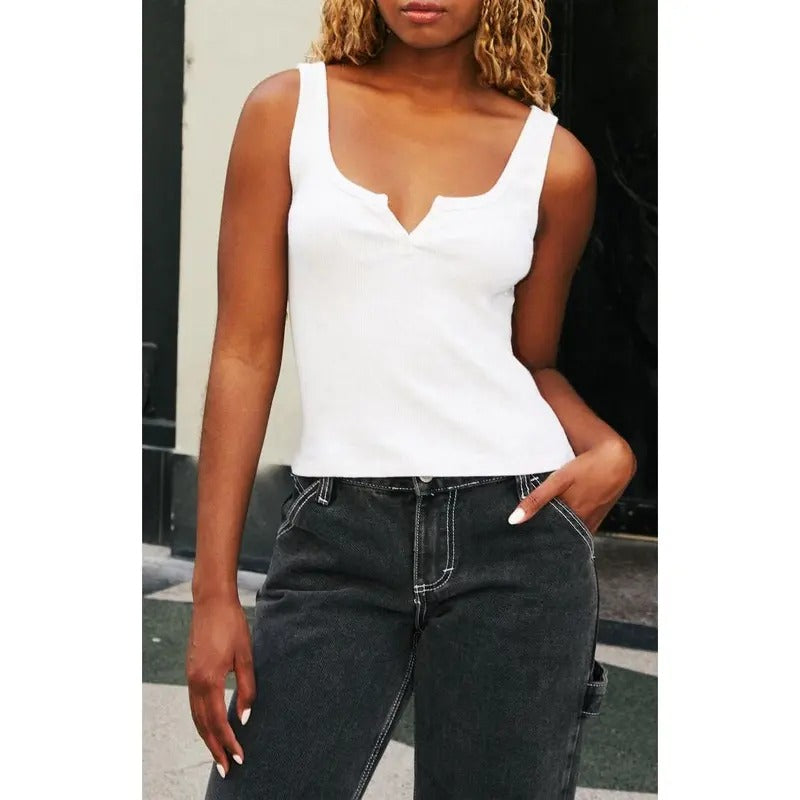 John Galt Women's Light Gray Dalis Cropped Tank Top T-Shirts, Hoodie, Sweatshirt | WearSparks.com