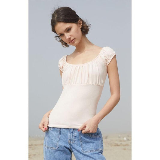 John Galt Women's Pink Casey Ruched Top