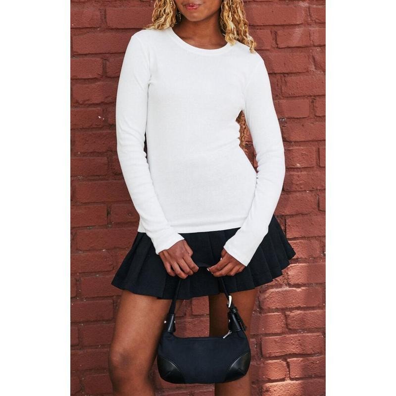 John Galt Women's White Serena Long Sleeve Top