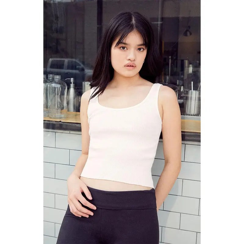 John Galt Women's White Sheena Cropped Tank Topstyle{n002}2 T-Shirts, Hoodie, Sweatshirt | WearSparks.com